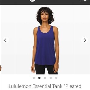 Lululemon essential tank pleated larkspur 6 NWT